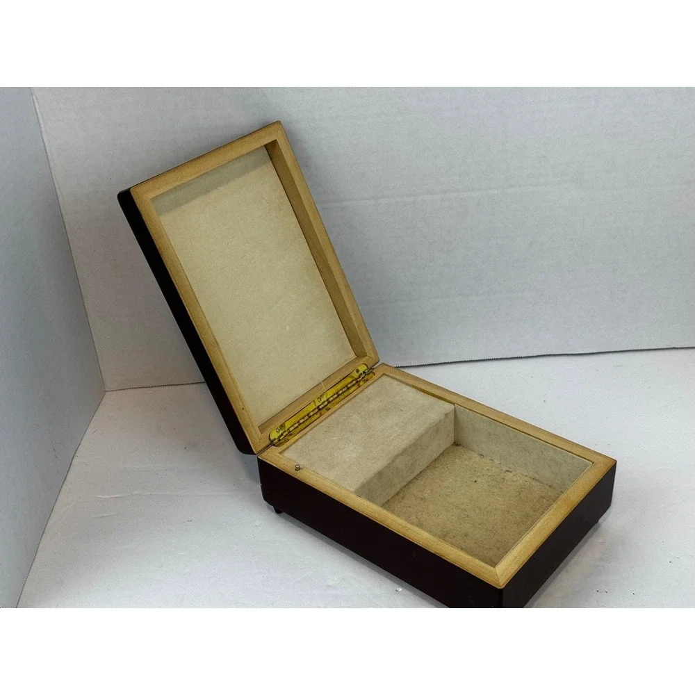 Vintage Degas Ballerina Wooden Music Jewelry Box The Star Impressionist‎ Art 8in